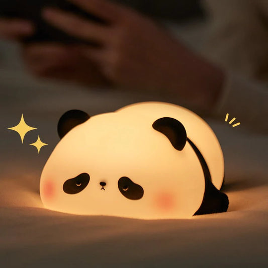 Veilleuse Panda LED Mignonne – Lampe Tactile Souple, Cadeau Idéal pour Bébé et Fille