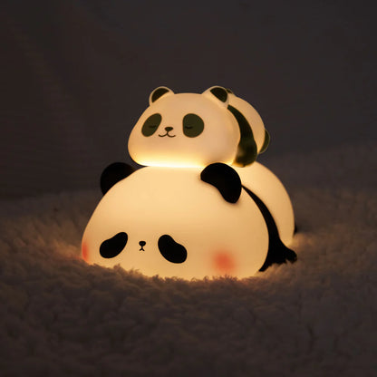 Veilleuse Panda LED Mignonne – Lampe Tactile Souple, Cadeau Idéal pour Bébé et Fille